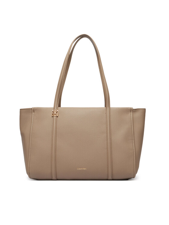 Calvin Klein Rankinė Calvin Klein Emblem Hw Pebble Tote LV04F3424G Smėlio