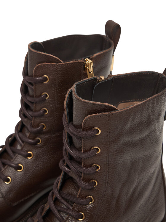 Tommy Hilfiger Žygio batai Tommy Hilfiger Th Plaque Pebble Lace Boot Warm FW0FW08767 Ruda