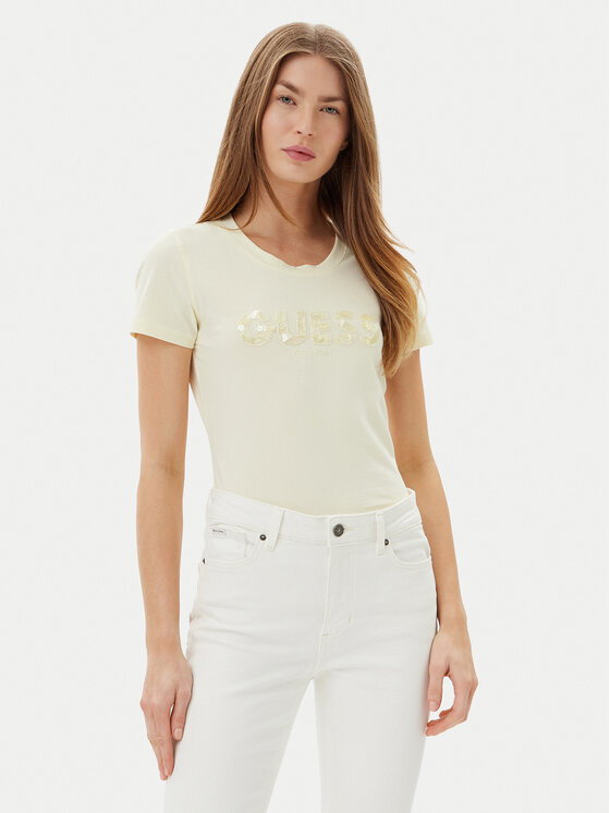 Guess Guess Футболка W5GI17 J1314 Жовтий Slim Fit