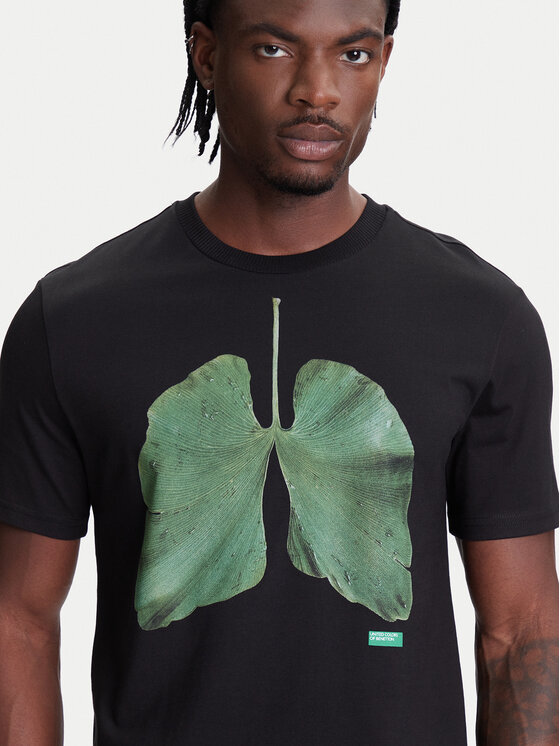United Colors Of Benetton United Colors Of Benetton Marškinėliai 3BL0U10AG Juoda Relaxed Fit