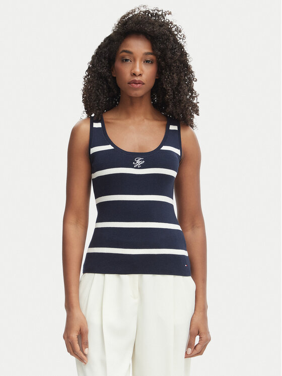 Tommy Hilfiger Tommy Hilfiger Top WW0WW48480 Azul marino Slim Fit
