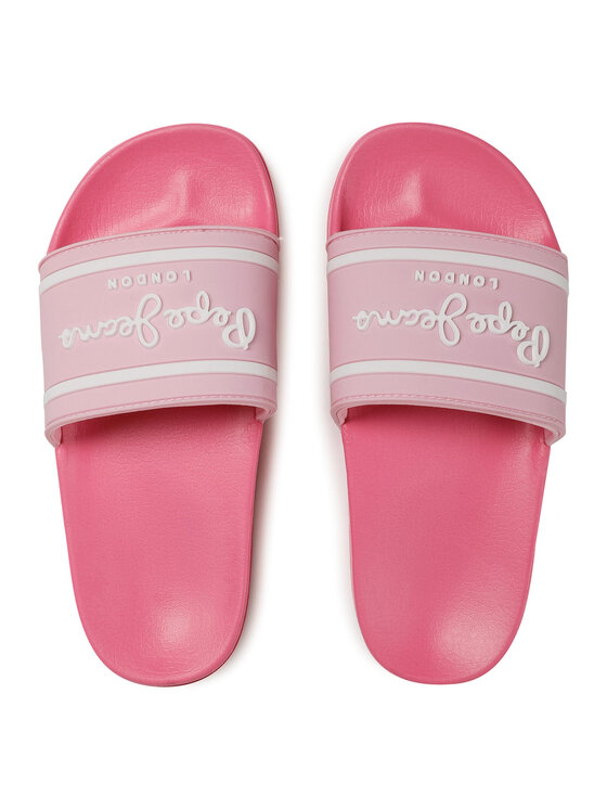 Pepe Jeans Шльопанці Pepe Jeans Slider Logo Girls PGS70043 Рожевий