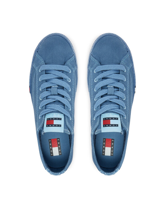 Tommy Jeans Tenis superge Tommy Jeans Archive Vulc Y2K Washed Canvas EN0EN02957 Modra