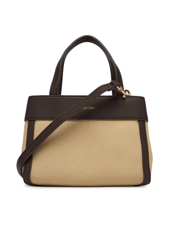 Calvin Klein Rankinė Calvin Klein Ck Canvas Mini Tote Crossbody LV04F3504G Ruda