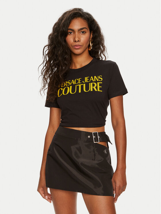 Versace Jeans Couture Versace Jeans Couture T-Shirt 76HAHG03 Μαύρο Regular Fit