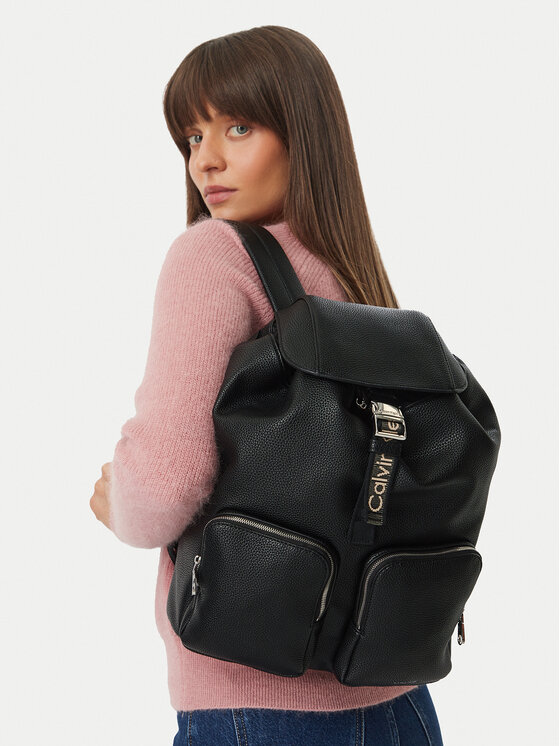 Calvin Klein Σακίδιο Calvin Klein Weebbing Strap Flap Backpack LV04F3645G Μαύρο