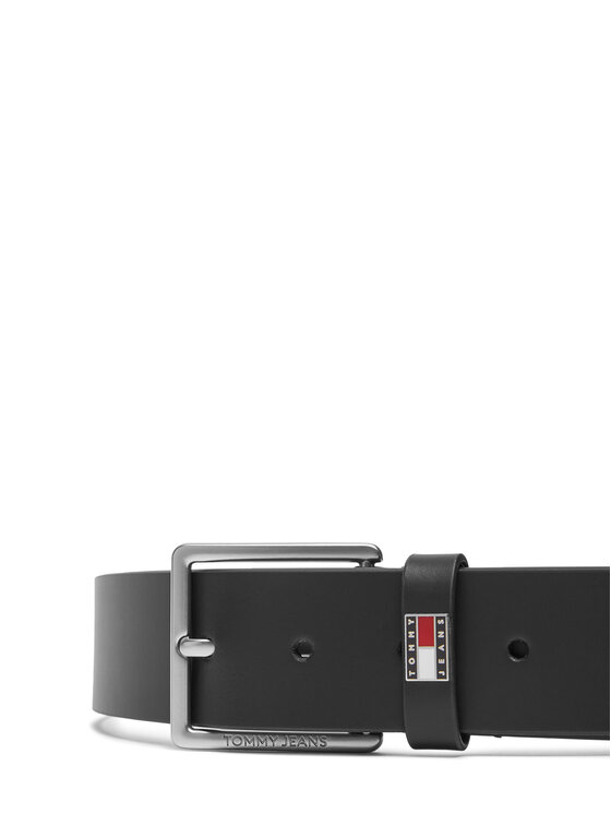Tommy Jeans Pánsky opasok Tommy Jeans Tjm Flag Leather 4.0 AM0AM13416 Čierna