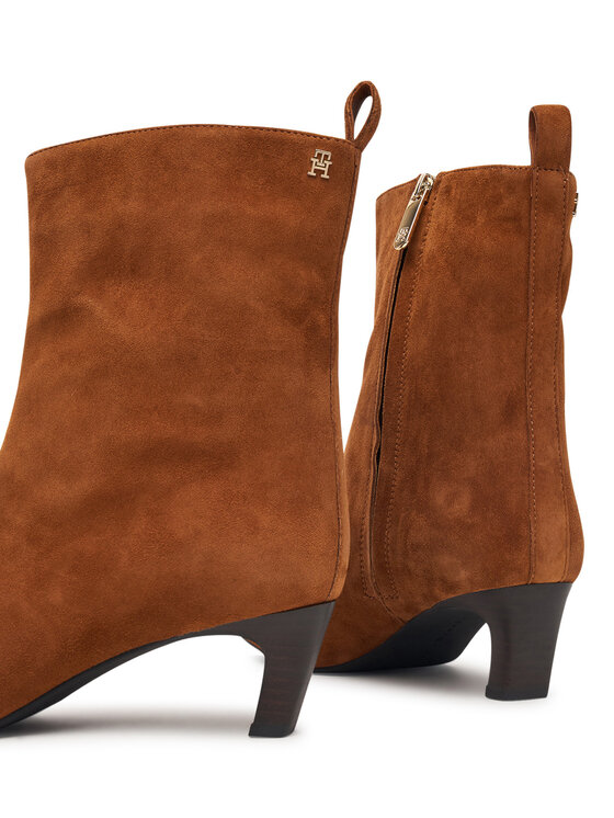 Tommy Hilfiger Polokozačky Tommy Hilfiger Kitten Heel Suede Ankle Boot FW0FW09670 Oranžová