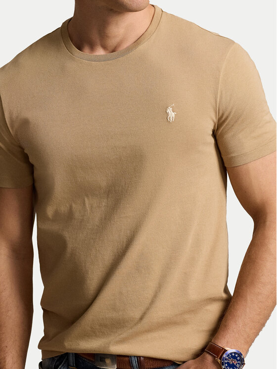 Polo Ralph Lauren Polo Ralph Lauren Marškinėliai 710671438329 Smėlio Custom Slim Fit