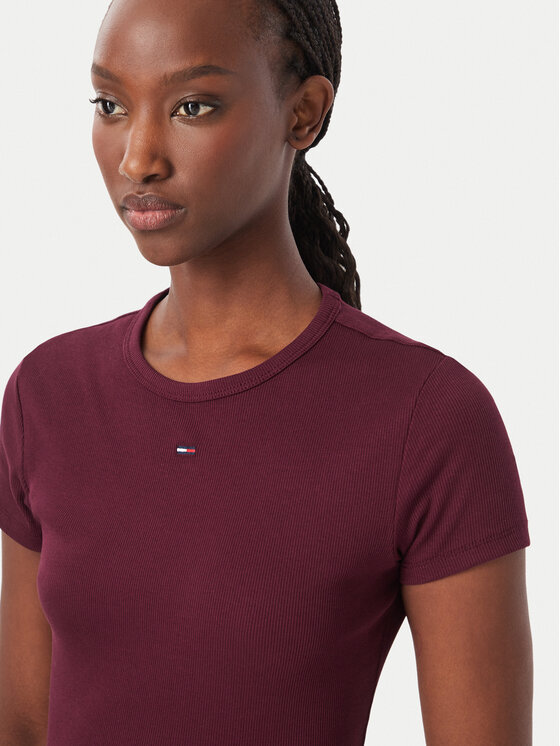 Tommy Jeans Tommy Jeans Camiseta EssentialDW0DW17383 Violeta Slim Fit