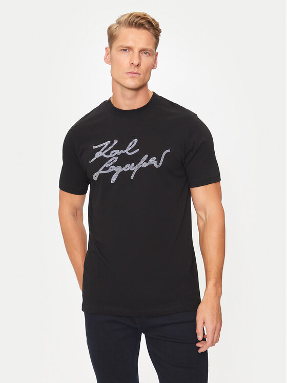 KARL LAGERFELD KARL LAGERFELD Majica 755048 544224 Črna Regular Fit