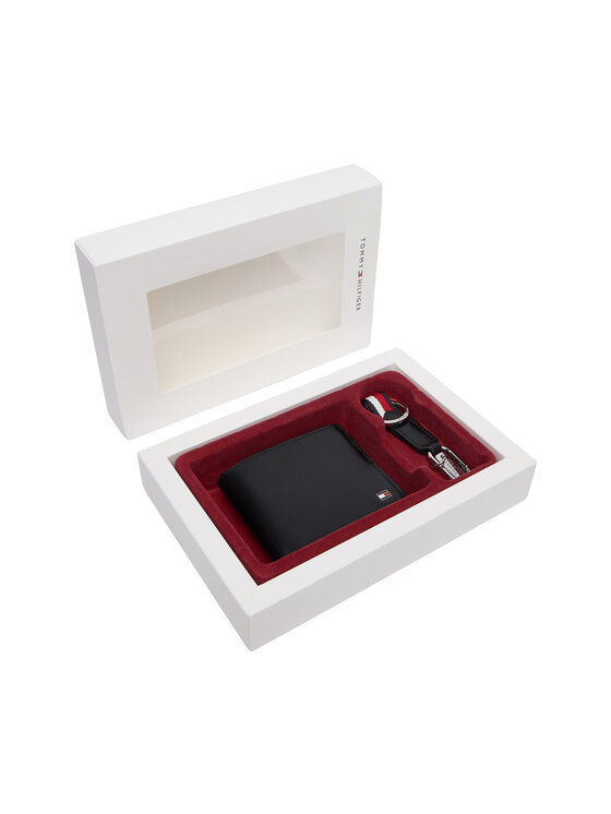 Tommy Hilfiger Juego de cartera y llavero Tommy Hilfiger Mini Cc Wallet & Key Fob AM0AM14805 Negro