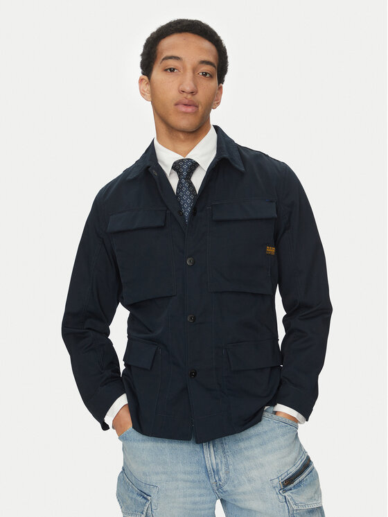 G-STAR G-Star Raw Demisezoninė striukė 4 Pkt Overshirt D26429-D387 Tamsiai mėlyna Slim Fit
