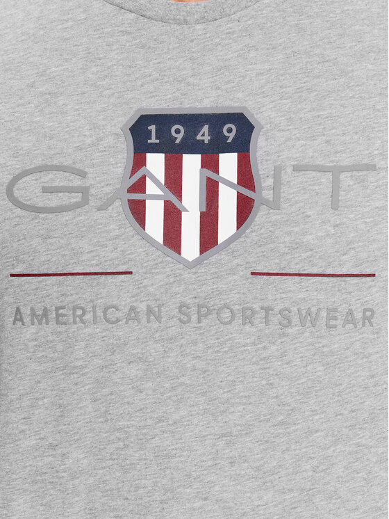 Gant Gant Majica Reg Archive Shield Ss 2003199 Siva Regular Fit