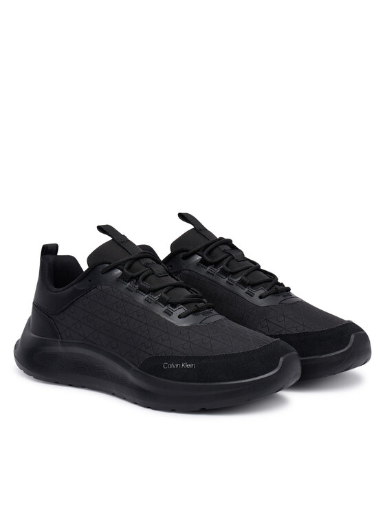 Calvin Klein Сникърси Calvin Klein Light Eva Runn Laceup Aop HM0HM02343 Черен