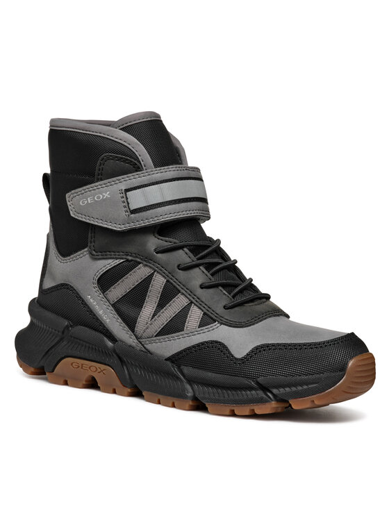 Geox Kozačky Geox J Flexyper Plus Boy J36LCD 0MEFU C0043 M Šedá