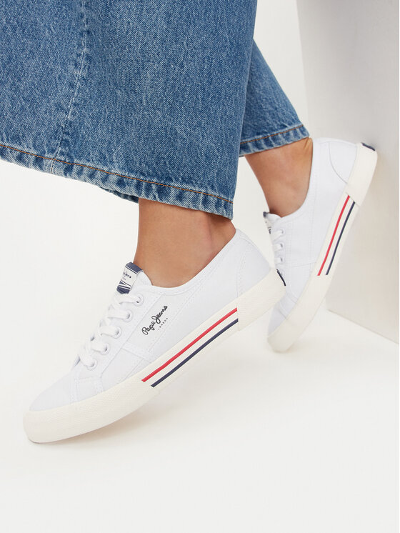 Pepe Jeans Tenisenes Pepe Jeans Brady W Basic PLS31287 Balts