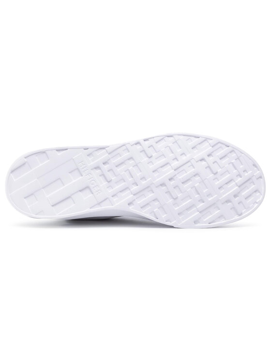 Tommy Hilfiger Πάνινα παπούτσια Tommy Hilfiger Lightweight Stripes Knit Sneaker FM0FM02836 Λευκό