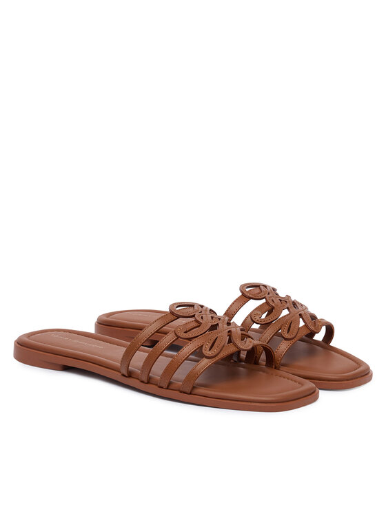 Tommy Hilfiger Nazouváky Tommy Hilfiger Th Script Flat Mule Lth FW0FW09368 Hnědá