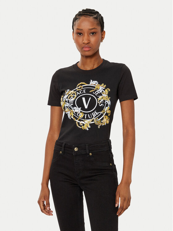 Versace Jeans Couture Versace Jeans Couture Футболка 78HAHC01 Чорний Regular Fit