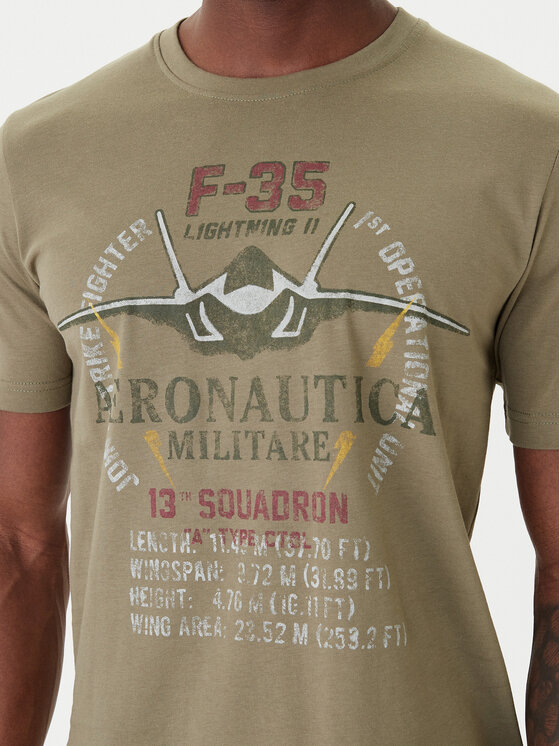 Aeronautica Militare Aeronautica Militare Camiseta 261TS2536UJ00641 Verde Regular Fit