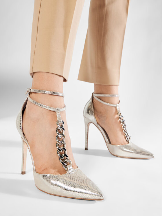 Guess Обувки на ток Guess Niomy FL5NIO LEA08 Златист