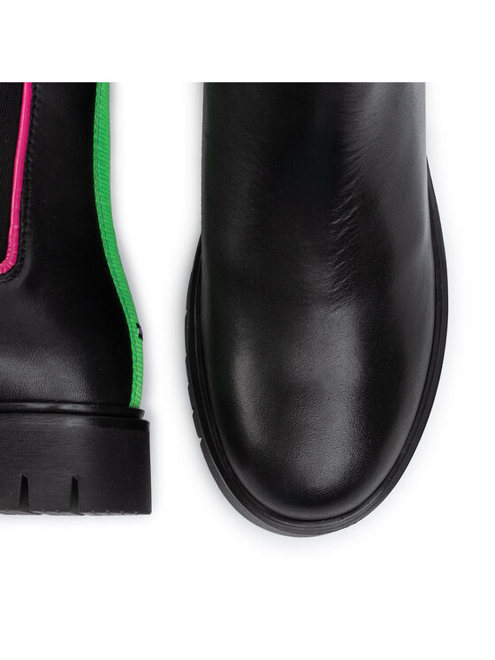 Tommy Jeans Členková obuv s elastickým prvkom Tommy Jeans Neon Detail Chelsea Boot EN0EN00745 Čierna