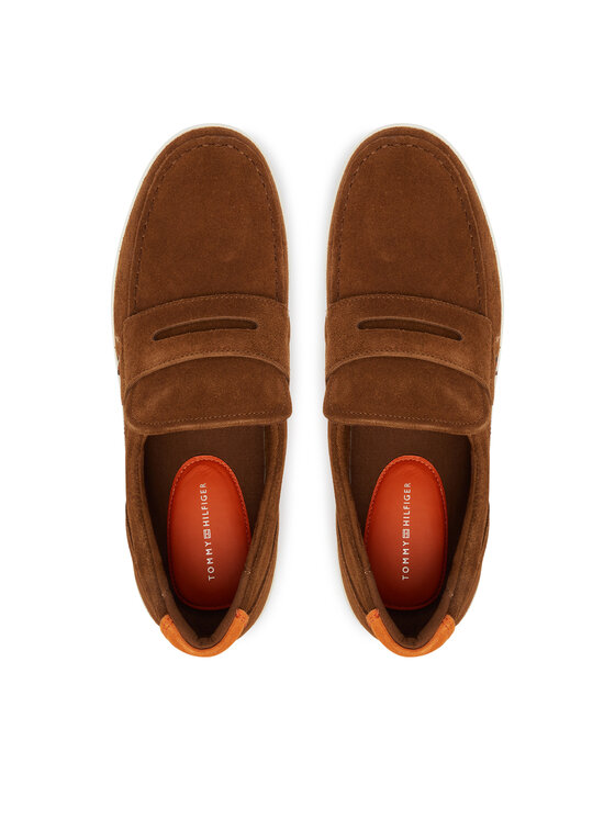 Tommy Hilfiger Polobotky Tommy Hilfiger Modern Light Hybrid Suede Loafer FM0FM05786 Hnědá