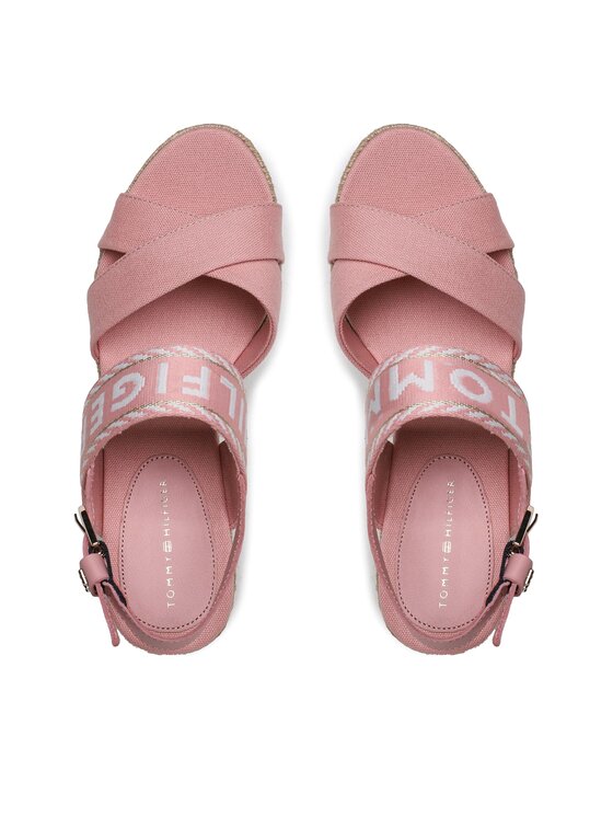 Tommy Hilfiger Espadrile Tommy Hilfiger Seasonal Webbing Mid Wedge FW0FW07091 Ružičasta
