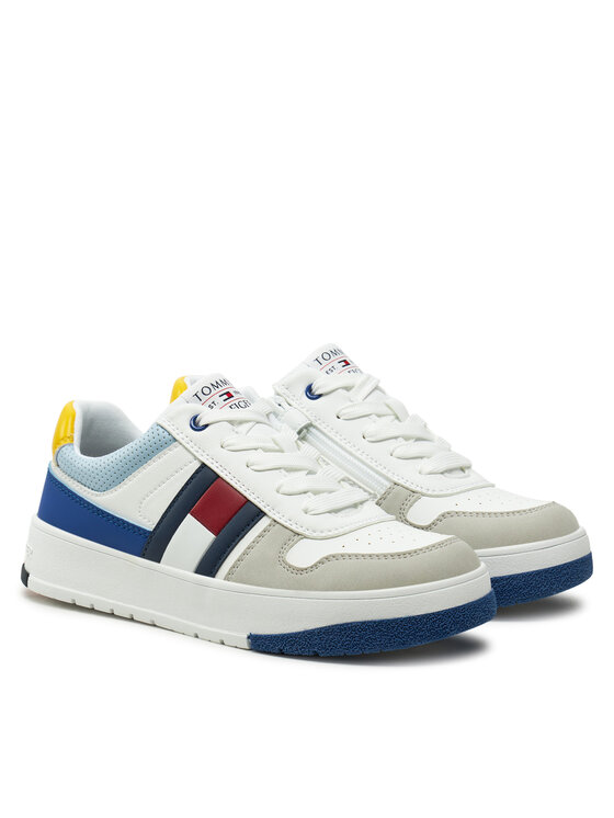 Tommy Hilfiger Сникърси Tommy Hilfiger Flag Low Cut Lace-Up Sneaker T3X9-33863-1269 S Бял