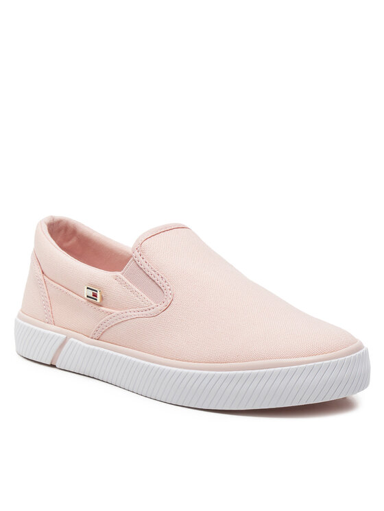 Tommy Hilfiger Kedai Tommy Hilfiger Vulc Canvas Slip-On Sneaker FW0FW08065 Rožinė