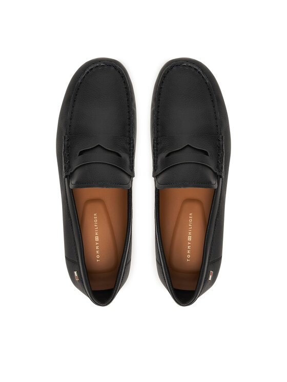 Tommy Hilfiger Mokasini Tommy Hilfiger Flag Leather Driver Loafer FW0FW09350 Črna