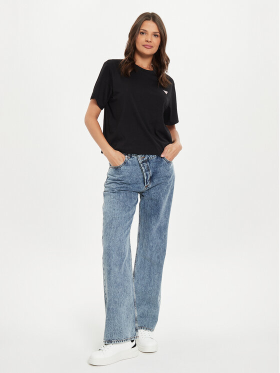 Guess Jeans Guess Jeans Футболка W4YI05 K8HM0 Чорний Boxy Fit