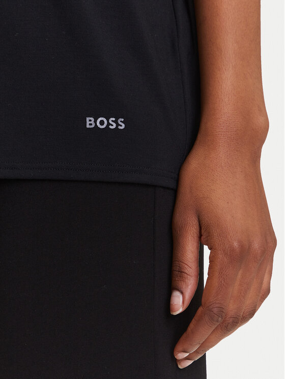 BOSS BOSS Сорочка-піжама Sheen 50545569 Чорний Relaxed Fit