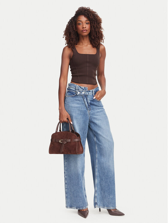 Guess Guess Top W6YZ08 Z0979 Marrón oscuro Slim Fit