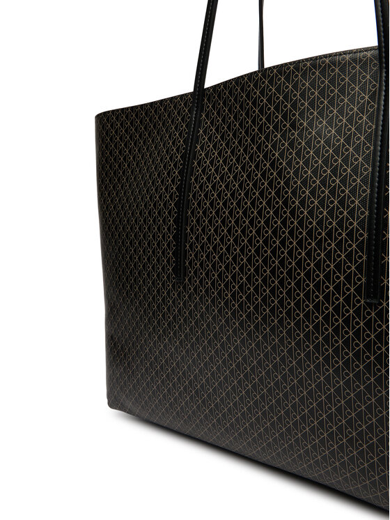 Calvin Klein Ročna torba Calvin Klein Emblem Aop Large Tote W/ Pouch LV04F3364G Črna