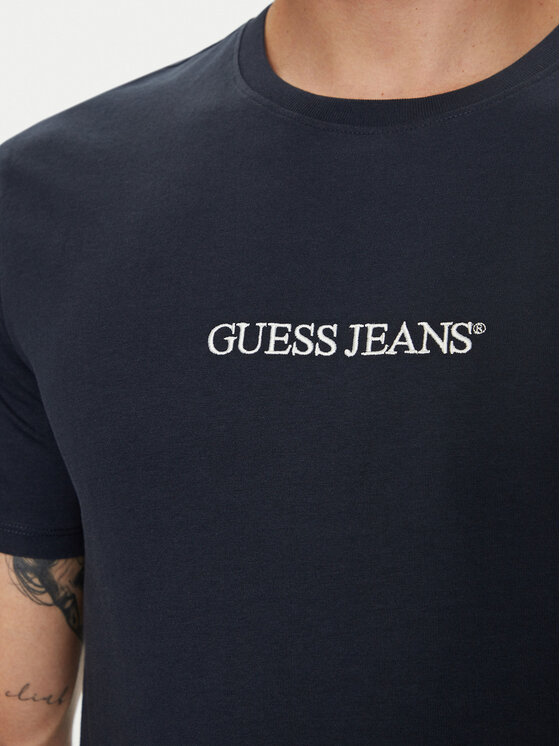 Guess Jeans Guess Jeans T-Shirt M4YI52 K8HM0 Σκούρο μπλε Slim Fit