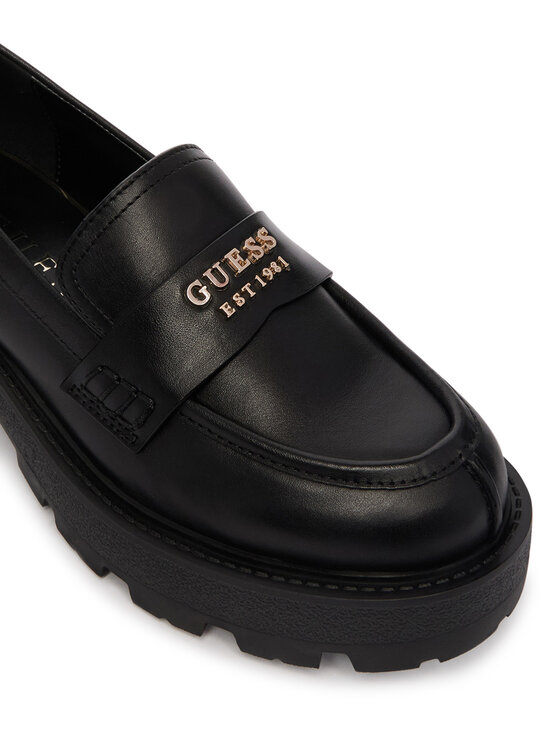 Guess Loafersy Guess FLFYAM LEA14 Czarny