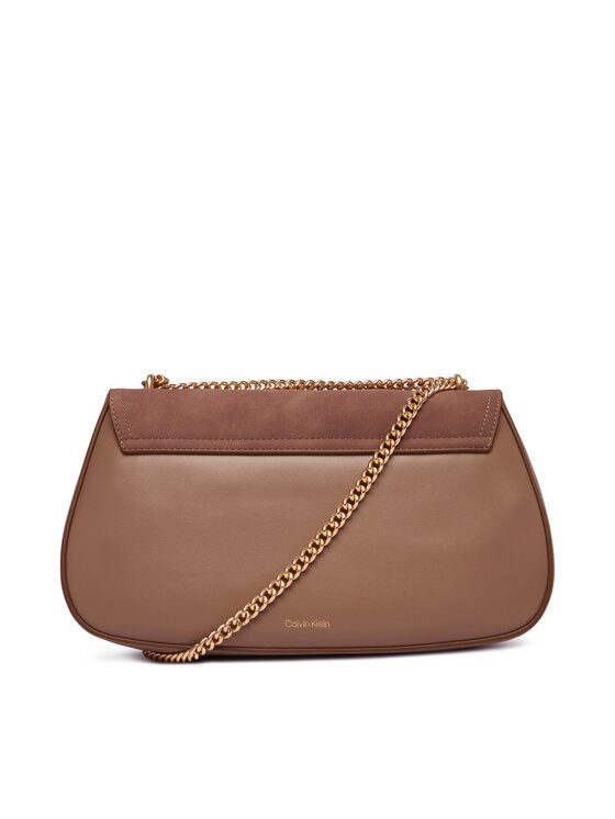 Calvin Klein Torebka Calvin Klein Ck Conv Chain Brushed Medium Bag LV04F3407G Beżowy