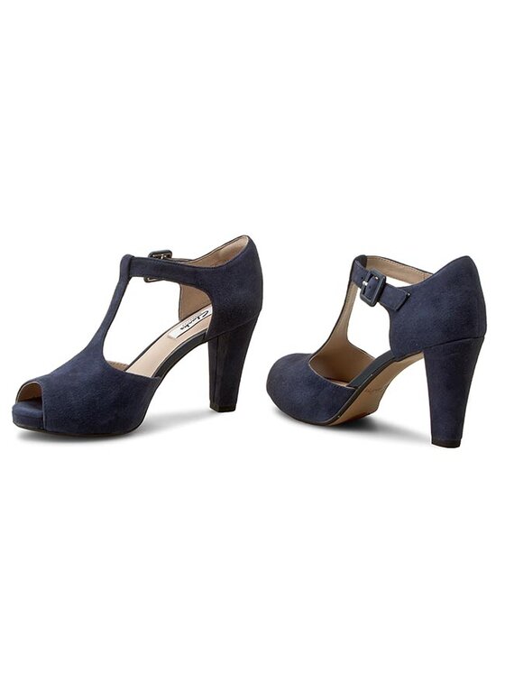Clarks Īsi apavi Clarks Kendra Flower 261145784 Tumši zils