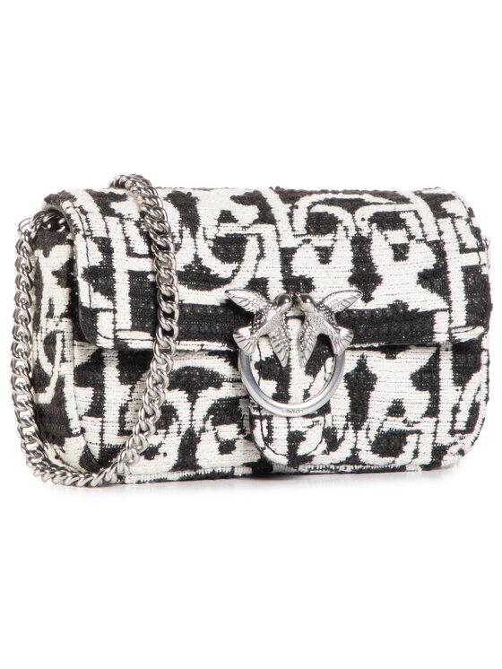 PINKO Torbica za okrog pasu﻿ PINKO Love Doubletiny Monogram Fl AI 20-21 PLTT 1P21X3 Y6NQ Črna