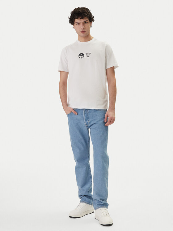 Guess Guess Camiseta GUESS x NORTH SAILS M6GI40 K3322 Blanco Regular Fit