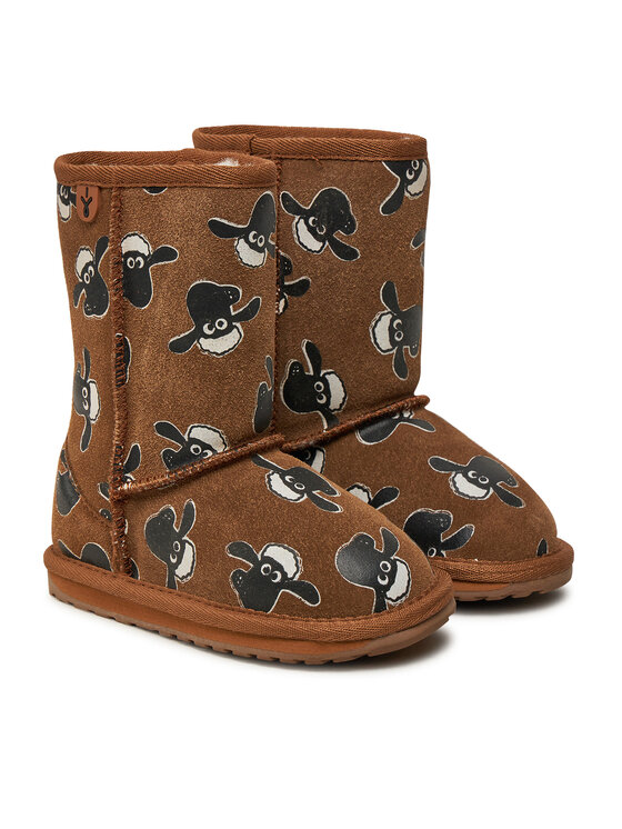 EMU Australia Cizme de zăpadă EMU Australia Shaun The Sheep Print K13107 Maro