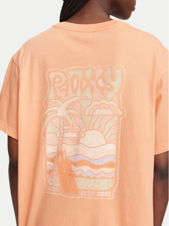 Roxy Roxy Camiseta Enzyme Wash ERJZT05966 Naranja Oversize
