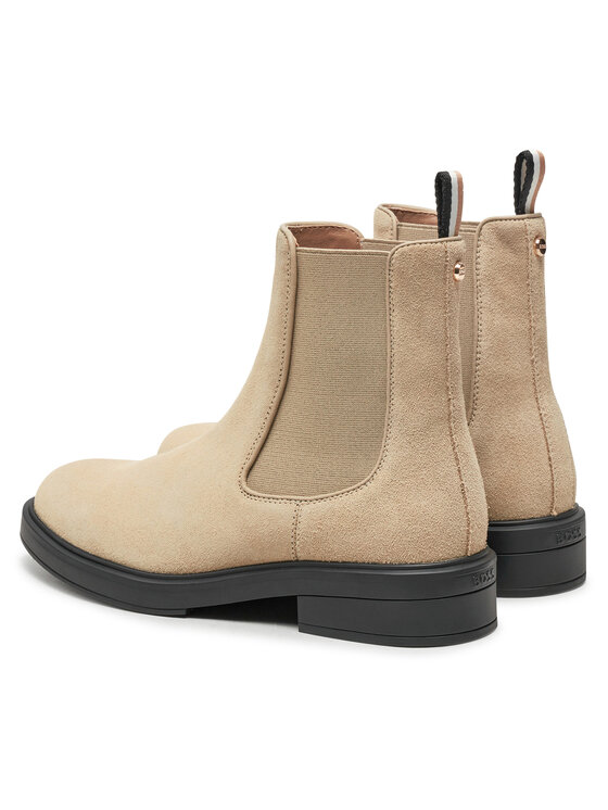 BOSS Kotníková obuv s elastickým prvkem Boss Vanity ChBootie SD 50513082 Béžová