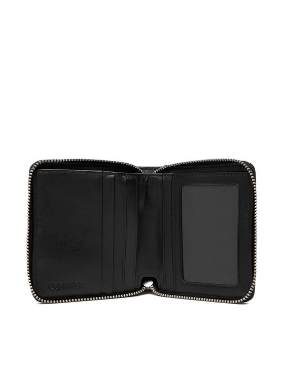 Calvin Klein Denarnica Calvin Klein Embossed Woven Zip Billfold LV04D1112G Črna