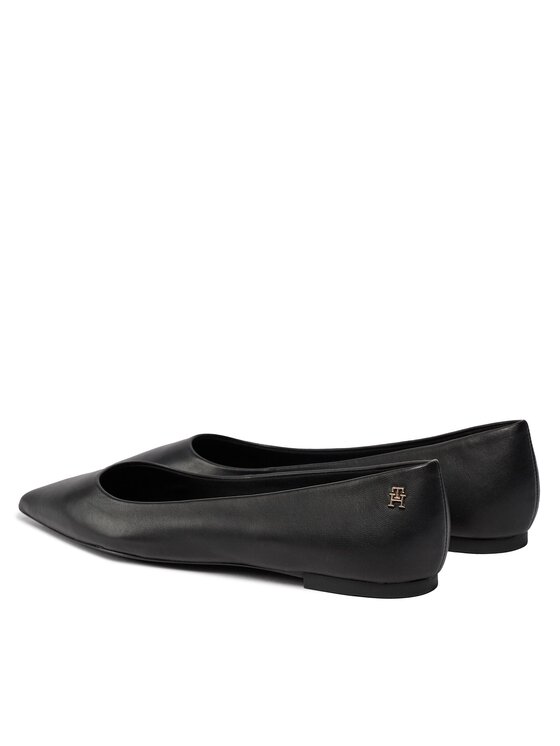 Tommy Hilfiger Балеринки Tommy Hilfiger Essential Pointed Ballerina FW0FW07863 Черен