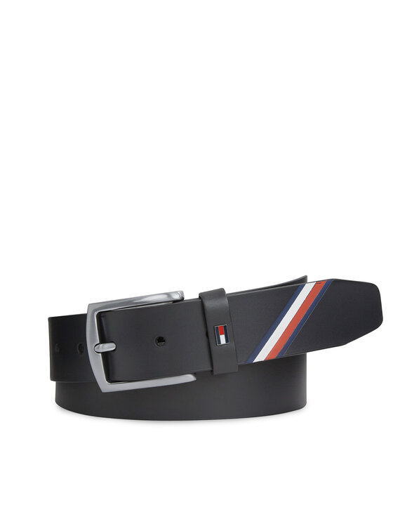 Tommy Hilfiger Pánsky opasok Tommy Hilfiger Denton 3.5 Corporate AM0AM11467 Čierna