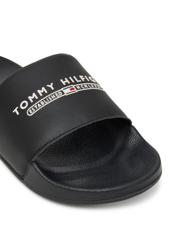 Tommy Hilfiger Παντόφλες Tommy Hilfiger Raised Pool Slide FM0FM05761 Μαύρο