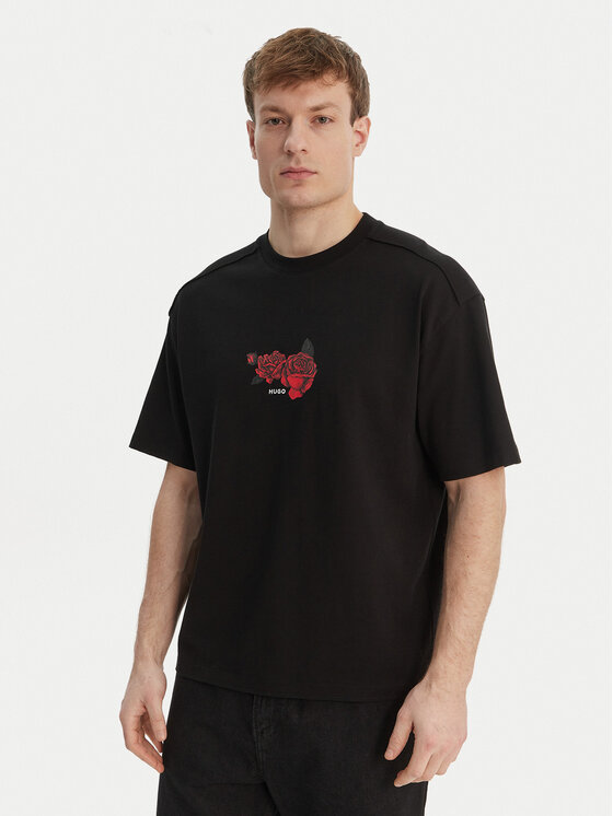 HUGO HUGO Camiseta Domans 50564642 Negro Oversize